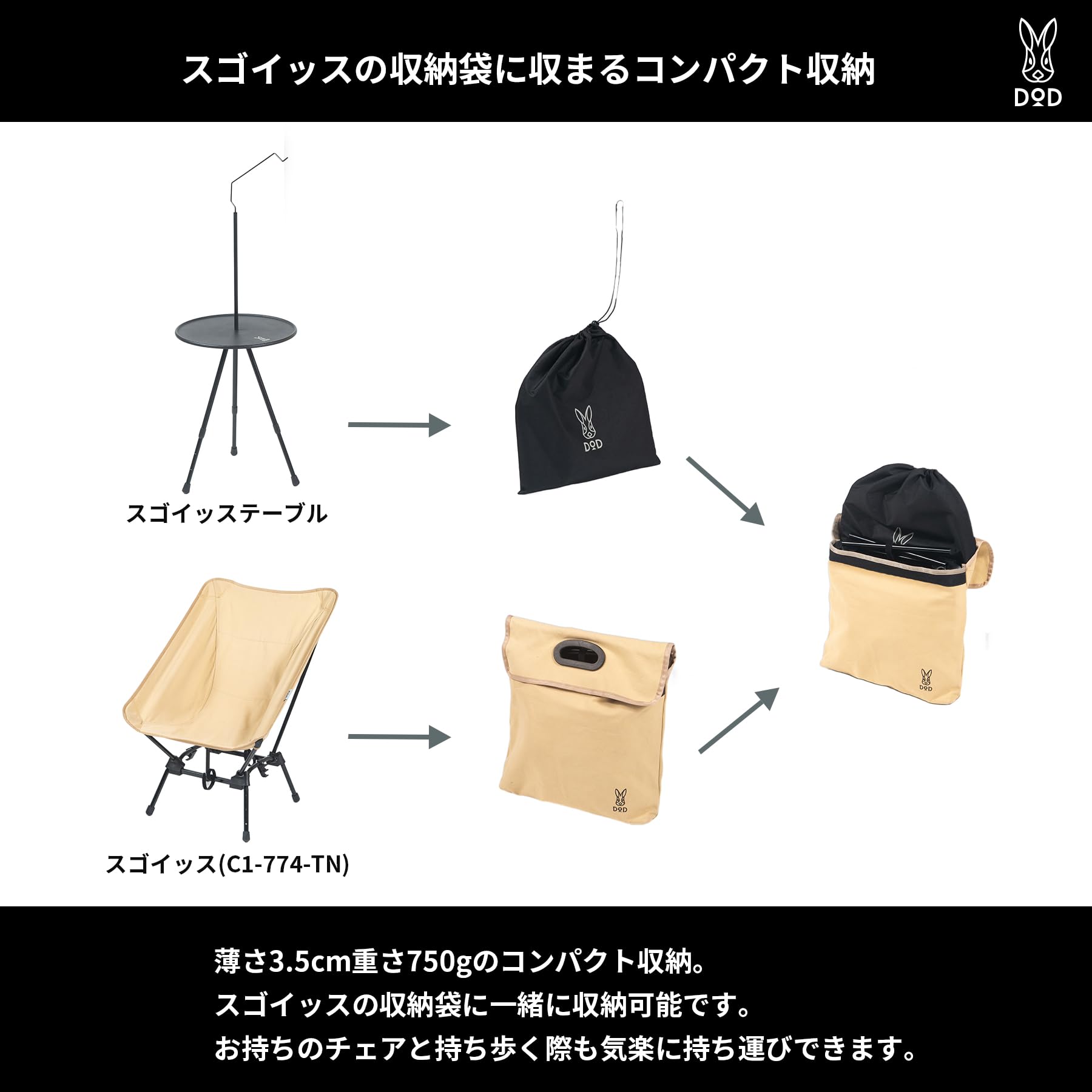 Amazon.co.jp: DOD(ディーオーディー) スゴイッステーブル サイド